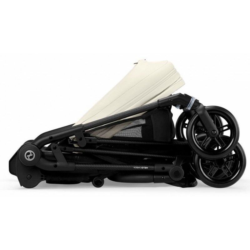 Коляска Cybex Melio Carbon Canvas White (з бампером)