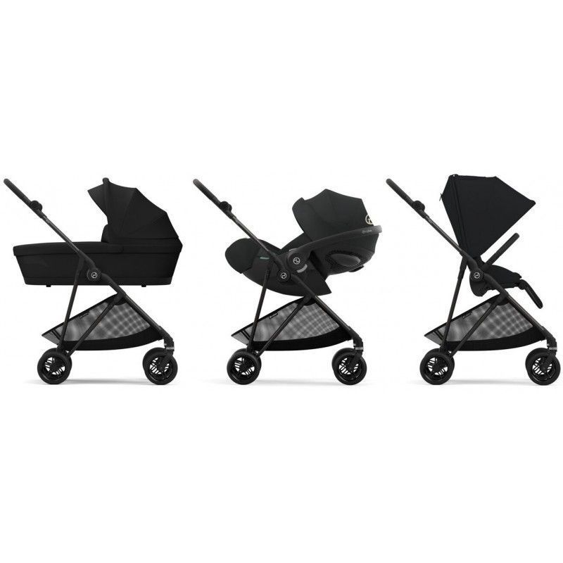 Коляска Cybex Melio Carbon Canvas White (з бампером)