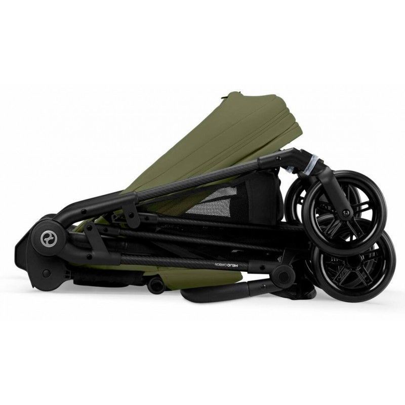 Коляска Cybex Melio Carbon Moss Green (з бампером)