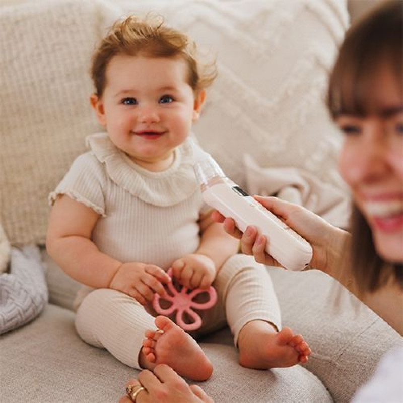 Аспіратор для носа електронний з LCD екраном та мелодіями бежевий BabyOno