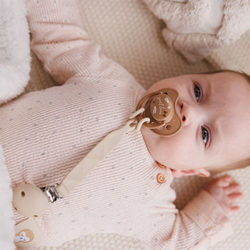 Пустушка анатомічна силіконова 0-6 міс. (беж/коричнева) BabyOno 1670/01