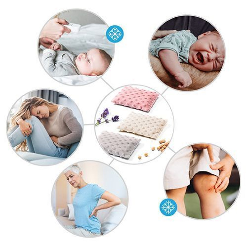 Грілочка з кісточок вишні та ароматом лаванди 16 см. бежевий Babyono