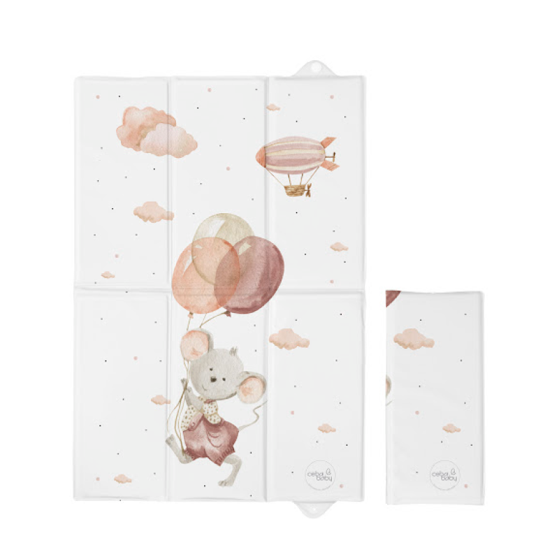 Повивальний матрац Cebababy 40x60 Watercolor Word W-305-000-727, Mouse, білий