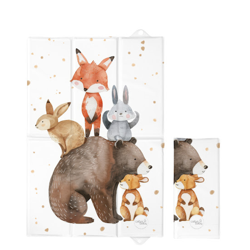 Повивальний матрац Cebababy 40x60 Watercolor Word W-305-000-783, Forest Friends, білий