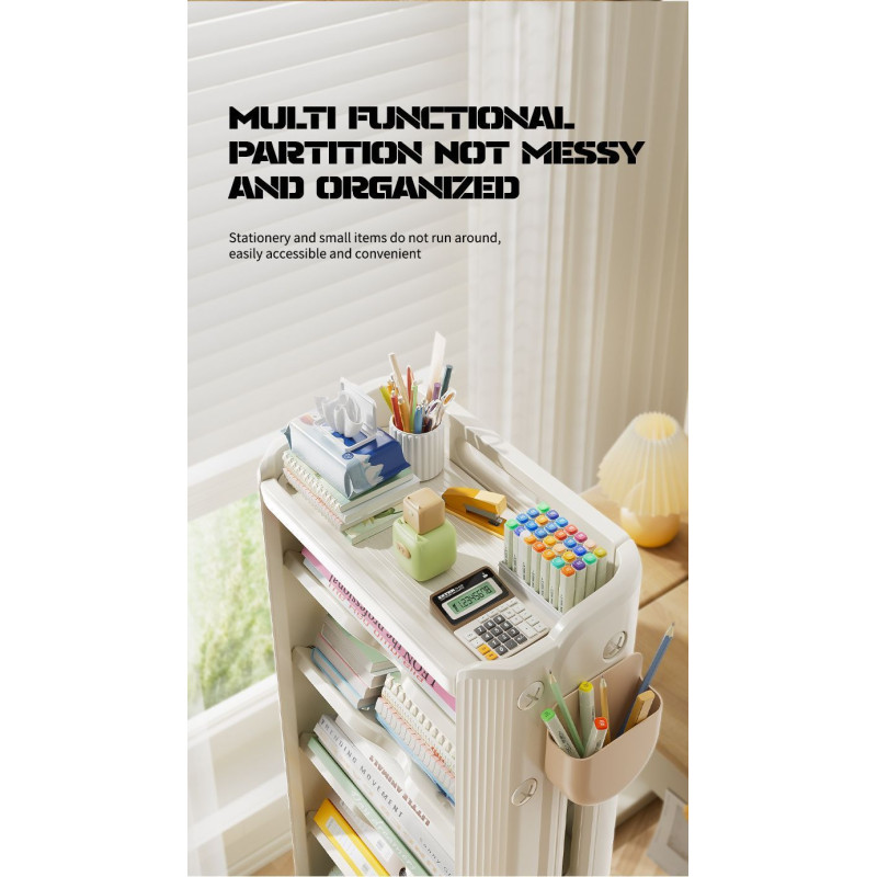 Пересувний книжковий стелаж KiviBaby білий