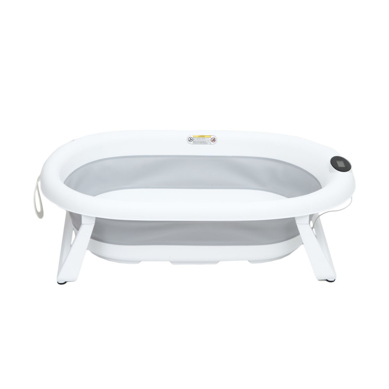 Складна силіконова ванна Twins Bubble Gray з матрациком