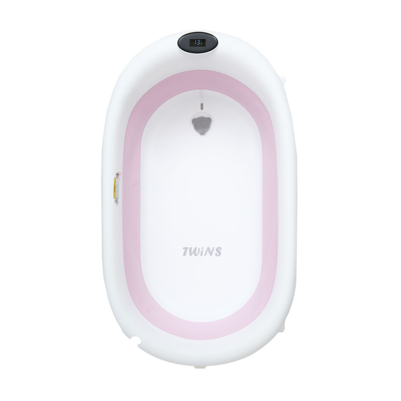 Складна силіконова ванна Twins Bubble Pink з матрациком